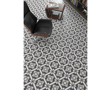 Further photograph of Harrow Grafito Pattern floor tile | 31.6x31.6cm Ceramic