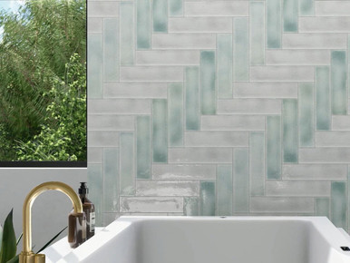 Vitral Aqua Tiles |  7.5x30cm Ceramic Wall Tiles