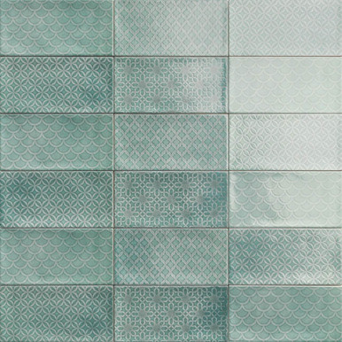 Camden Turquoise Decor Brick Tile | 10x20cm ceramic wall tile