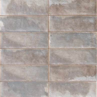 Alboran Silver brick tile | 10x30cm ceramic wall tile