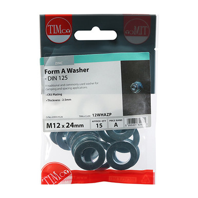 Further photograph of Form A Washers M12 - Zinc