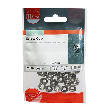 Further photograph of Screw Cups 12mm - Nickel