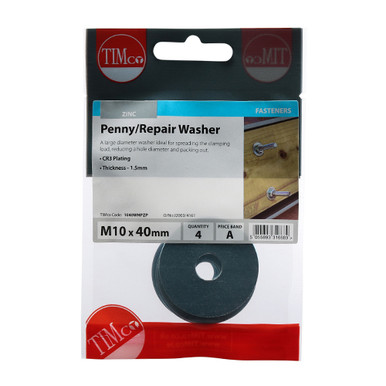 Further photograph of Penny / Repair Washers M10 - Zinc