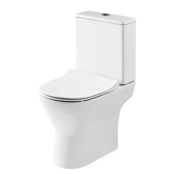 Photograph of FRESSSH RIVA R/LESS COMPACT TOILET 2 GO PK W/ SOFT CLOSE SEAT