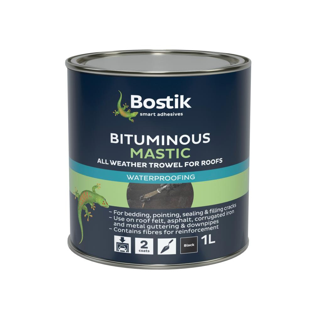 Bostik Bituminous Mastic for Roofs 1L Black