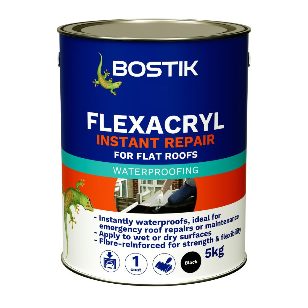 Photograph of Bostik Flexacryl Instant Waterproof Compound 5KG - Black
