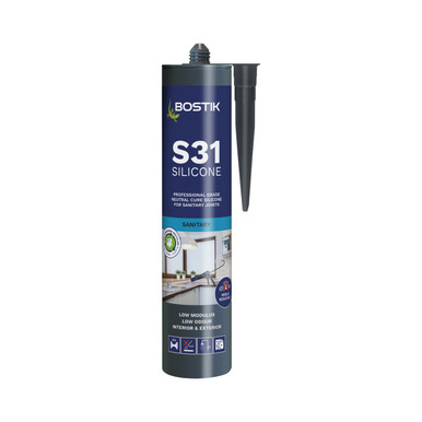 Bostik S31 Pro Sanitary Neutral Cure Silicone Sealant, Clear, 310 ML product image