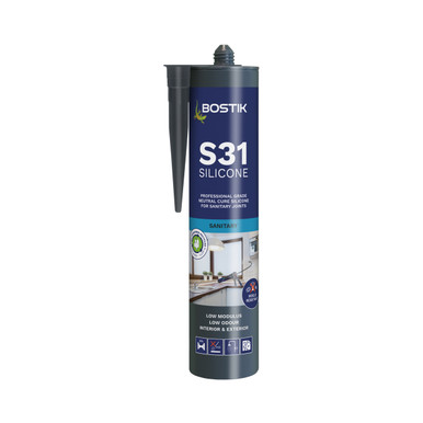 Bostik S31 Pro Sanitary Neutral Cure Silicone Sealant, White, 310 ML product image
