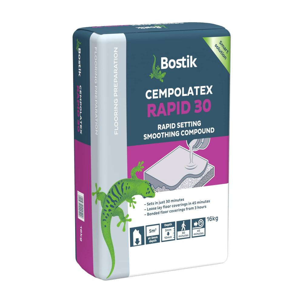 Photograph of Bostik Cempolatex Rapid 30 Self Levelling Compound, Sand, 16kg