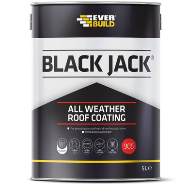 Further photograph of Everbuild Black Jack 905 All Weather Roof Coating, Black, 5 Litre