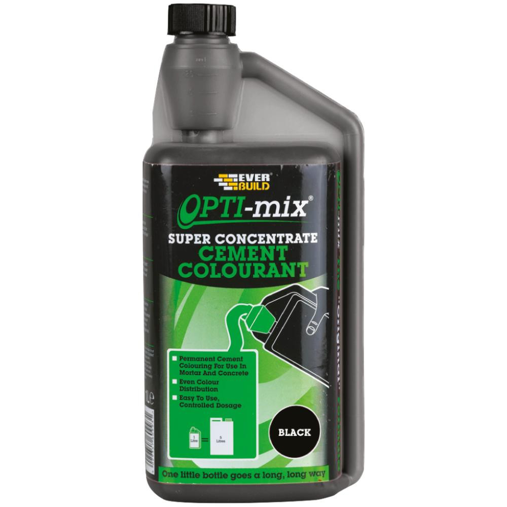 Photograph of Everbuild Opti-Mix Super Concentrate Cement Colourant, Black, 1 Litre