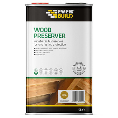 Further photograph of Everbuild Wood Preserver, Golden Chestnut, 5 Litre