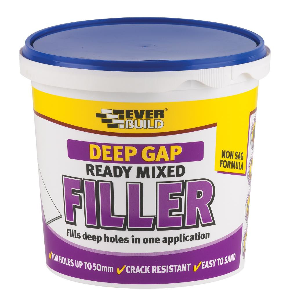 Photograph of Everbuild Ready Mixed Deep Gap Filler, Light Grey, 1 Litre