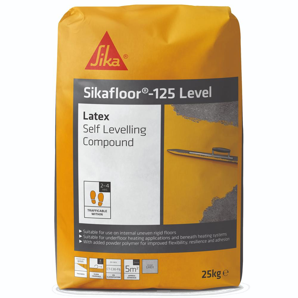 Photograph of Sika Sikafloor 125 Level Latex Self Levelling Compound, Grey, 25 kg