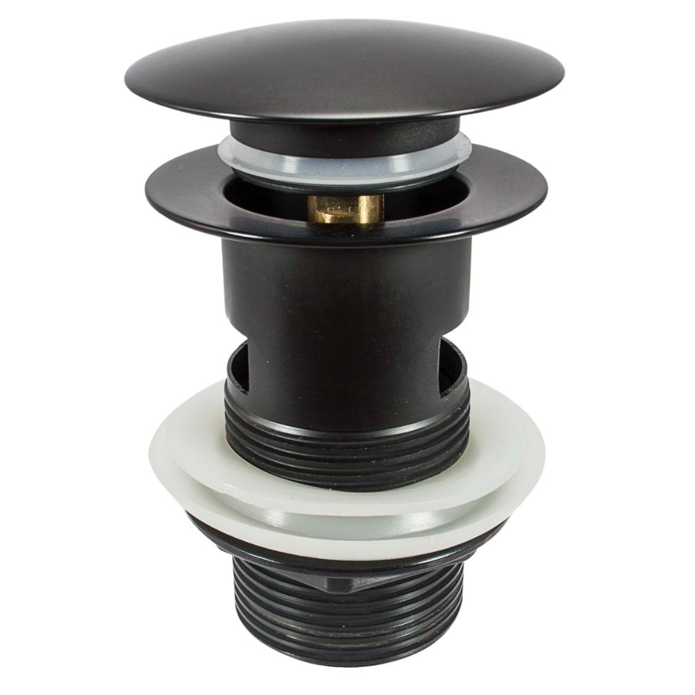 Photograph of 204314-Ins 1 1/4" Mushroom Spring Plug Slotted Basin Waste Matt Black