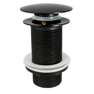 204317-Ins 1 1/4 Mushroom Spring Plug Unslotted Basin Waste Mat Black product image