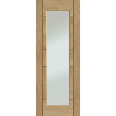 Xl Palermo Oak Door, 1 Light Clear Glass, 1981mm x 838mm x 35mm, 33" product image