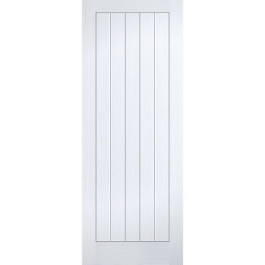 Textured White Primed Vertical 5 Panel Moulded Internal Door 2040mm x 726mm x 40mm
