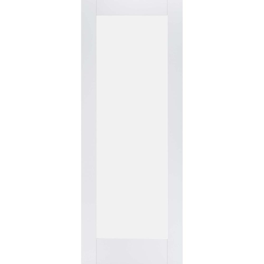 Photograph of Pattern 10 White Primed 1 Light Frosted Glass Glazed Internal Door 2040mm x 726mm x 40mm