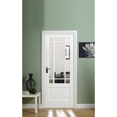 Further photograph of Downham White Primed 9 Light Clear Glass Glazed Internal Door 2040mm x 726mm x 40mm