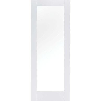 2040 x 826 x 40mm PATTERN 10 CLEAR GLASS WHITE PRIMED Door