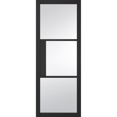 Tribeca Black Primed 3 Light Clear Glass Glazed Internal Door 1981mm x 686mm x 35mm product image