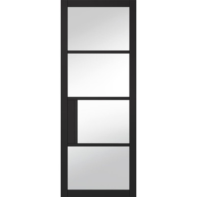 Chelsea Black Primed 4 Light Clear Glass Glazed Internal Door 1981mm x 838mm x 35mm product image