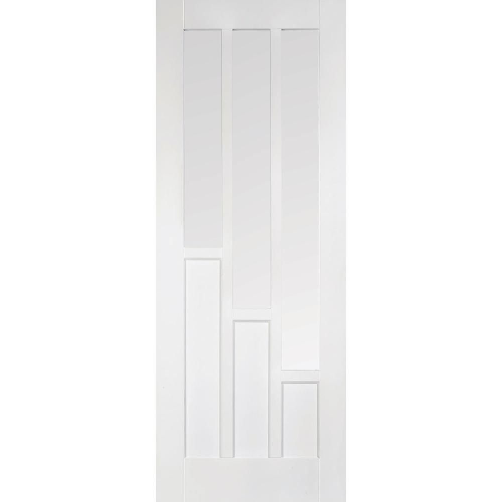 Photograph of Coventry White Primed 3 Panel and 3 Light Clear Glass Glazed Internal Door 1981mm x 838mm x 35mm