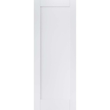 Further photograph of Pattern 10 White Primed 1 Panel Internal FD30 Fire Door 1981mm x 838mm x 44mm