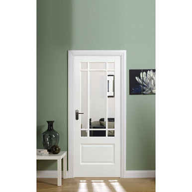 Further photograph of Downham White Primed 9 Light Clear Glass Glazed Internal Door 1981mm x 838mm x 35mm