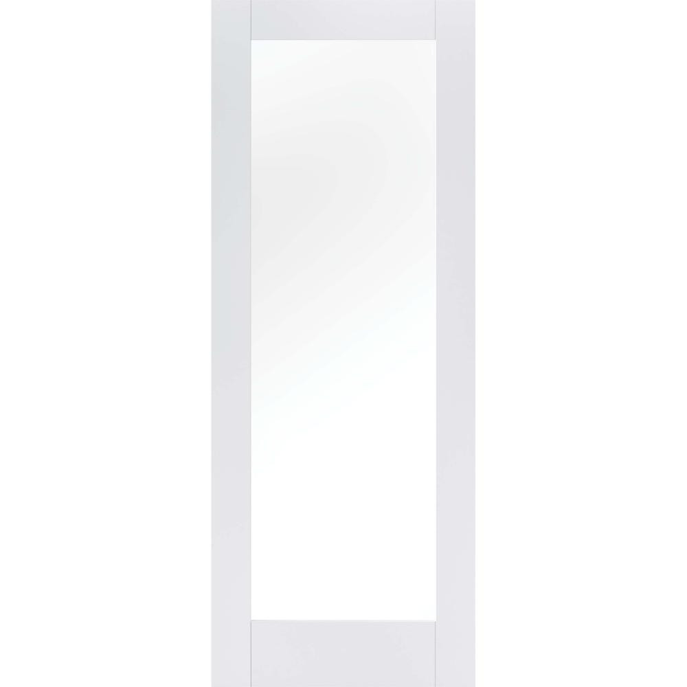 Photograph of Pattern 10 White Primed 1 Light Clear Glass Glazed Internal Door 1981mm x 762mm x 35mm