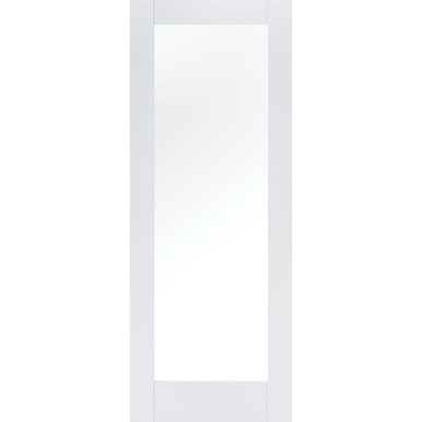 Pattern 10 White Primed 1 Light Clear Glass Glazed Internal Door 1981mm x 610mm x 35mm