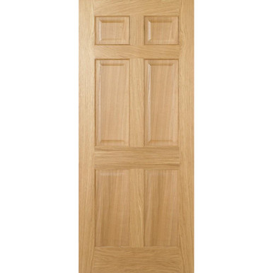 Further photograph of Regency Oak Prefinished 6 Panel Internal FD30 Fire Door 1981mm x 762mm x 35mm