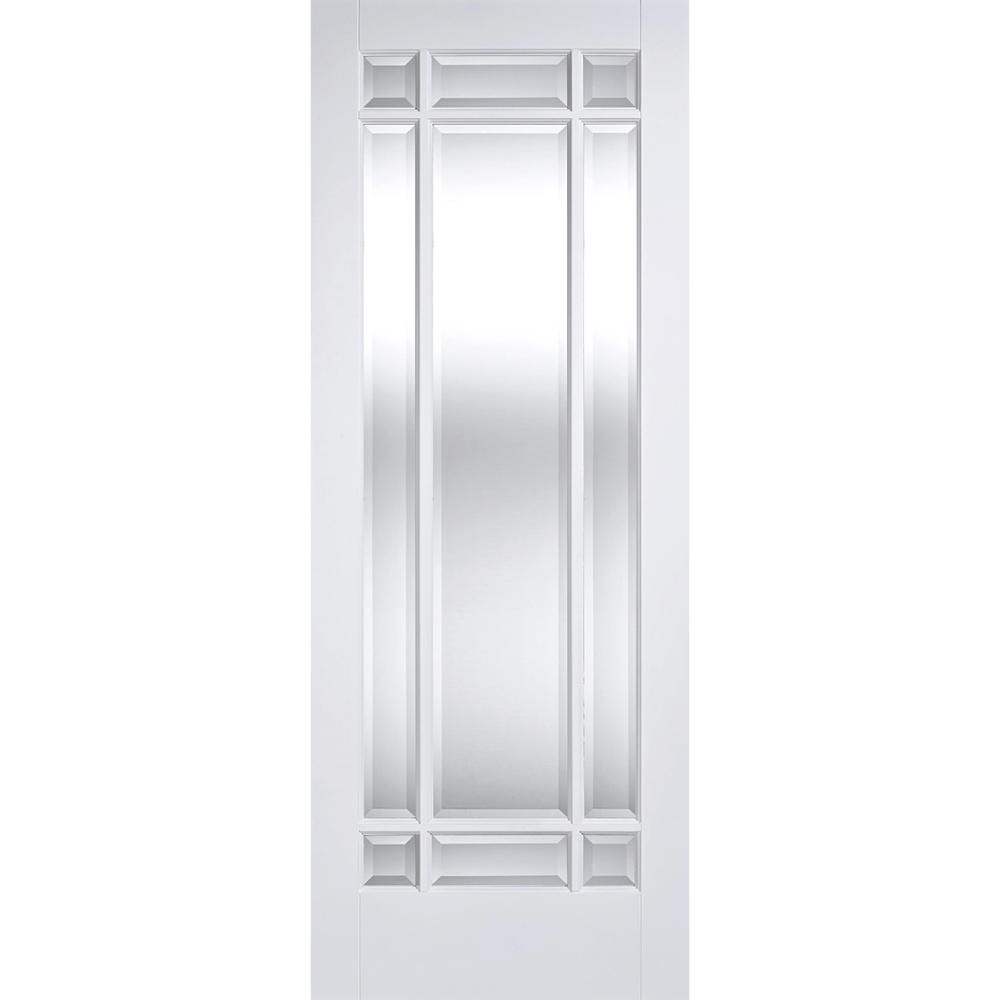 Photograph of Manhattan White Primed 9 Light Clear Glass Glazed Internal Door 1981mm x 838mm x 35mm