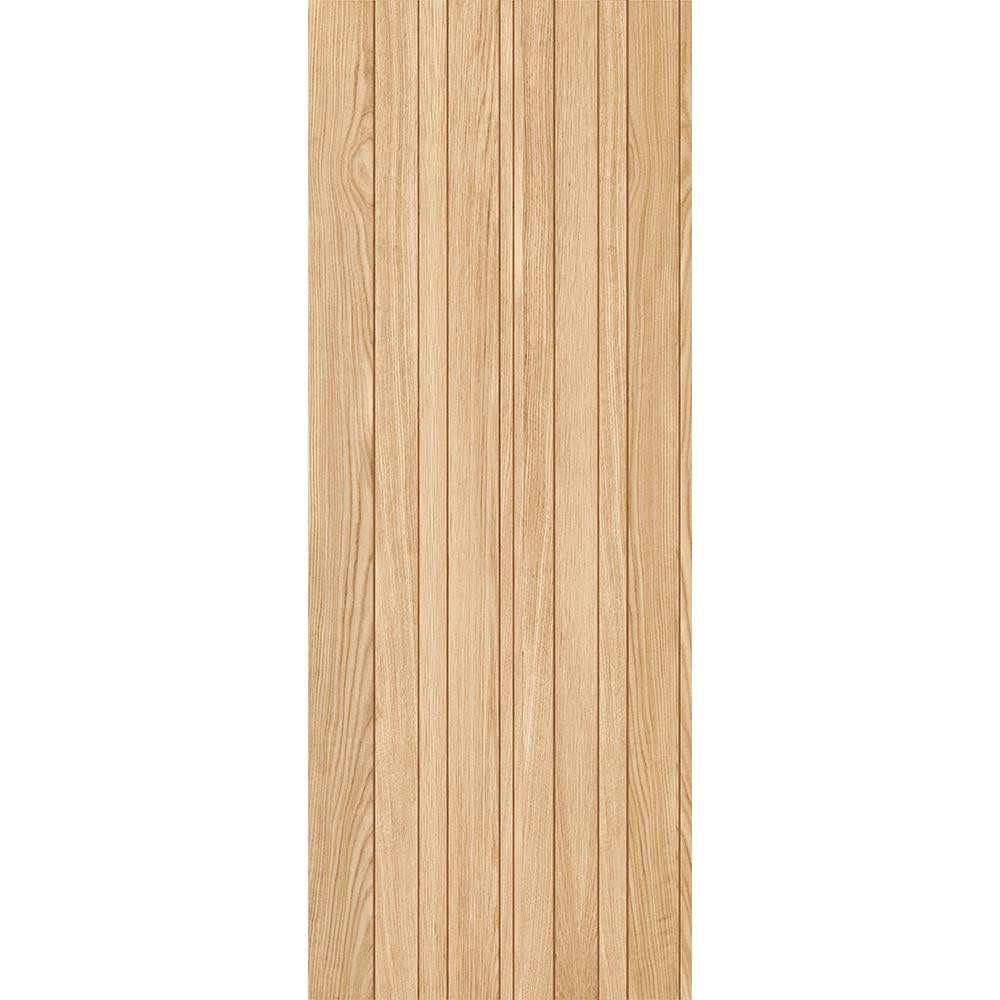 Photograph of Montreal Oak Prefinished Vertical Groove Internal Door 1981mm x 686mm x 35mm