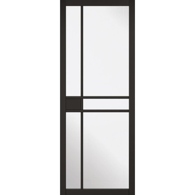 Greenwich Black Primed 5 Light Clear Glass Glazed Internal Door 2040mm x 726mm x 40mm product image