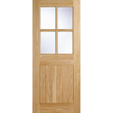 Further photograph of 1981 X 838 X 44mm Oak 4 Light Cottage Style External Door