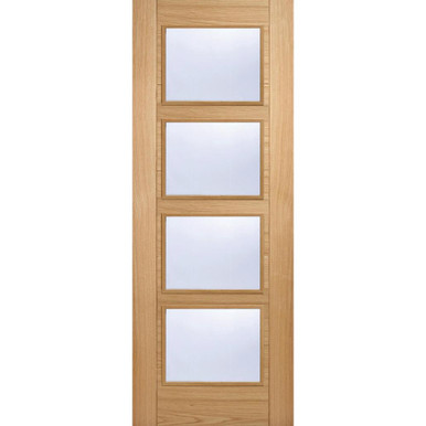 Vancouver Oak Prefinished 5 Panel and 4 Light Clear Glass Glazed Internal Door 2040mm x 826mm x 40mm product image