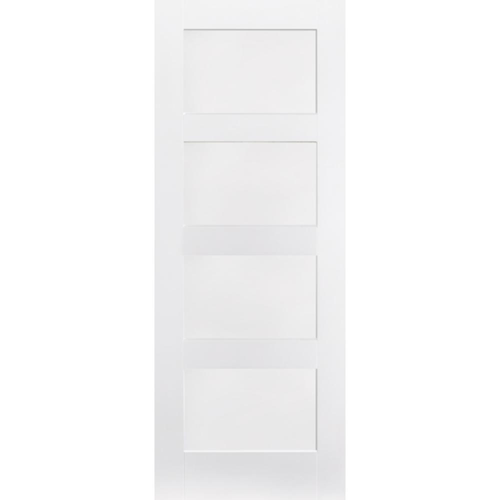 Photograph of Shaker White Primed 4 Panel Internal FD30 Fire Door 1981mm x 762mm x 44mm