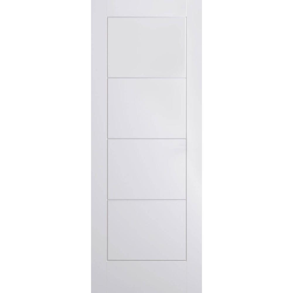 Photograph of Smooth Ladder White Primed Moulded Internal FD30 Fire Door 1981mm x 686mm x 44mm