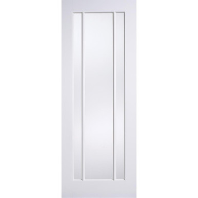 Further photograph of Lincoln White Primed 3 Light Clear Glass Glazed Internal Door 2040mm x 826mm x 40mm