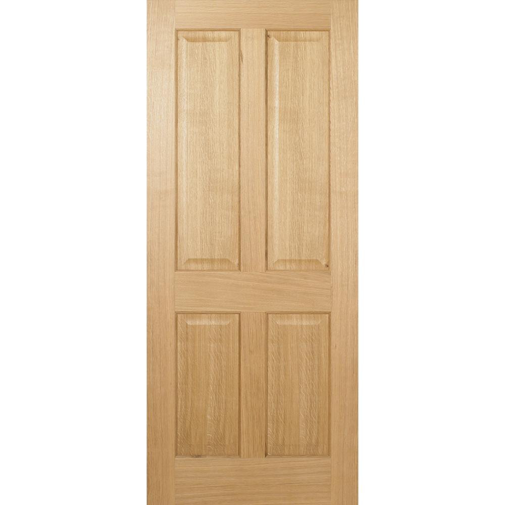 Photograph of Regency Oak Prefinished 4 Panel Internal Door 1981mm x 838mm x 35mm