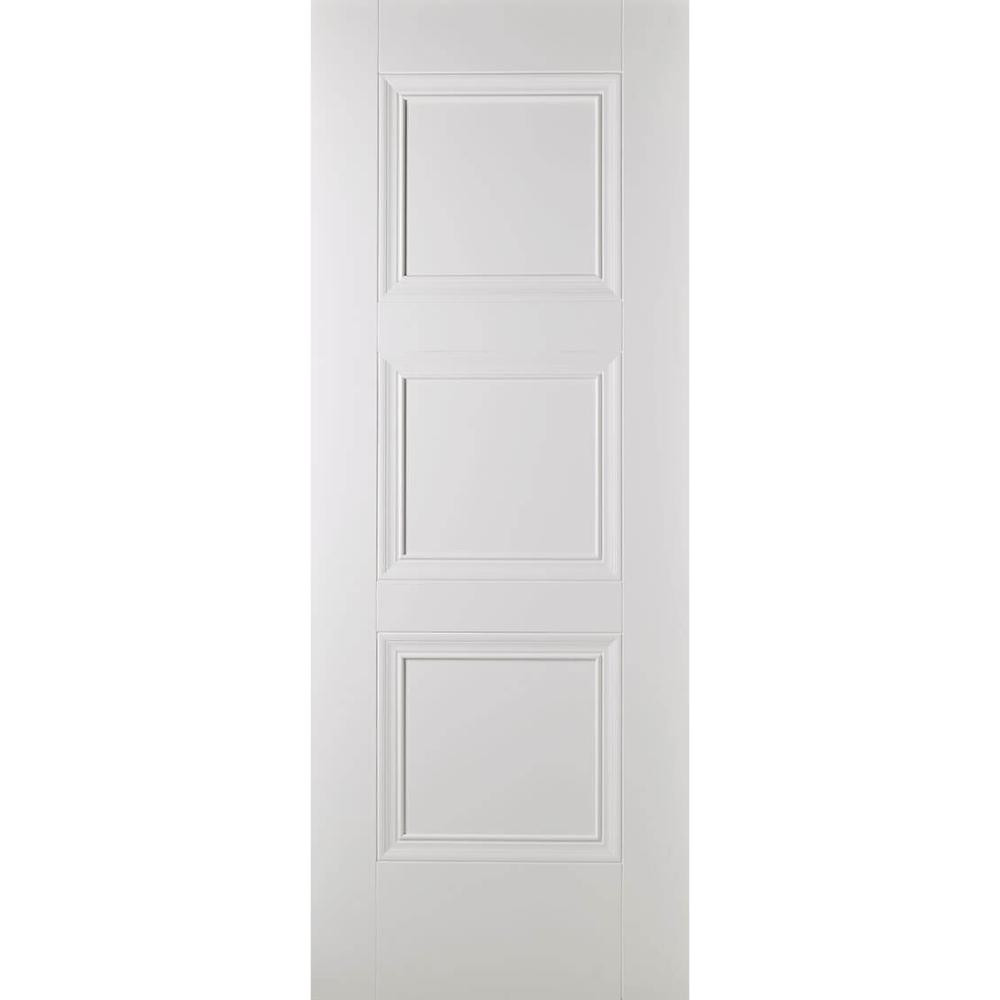 Photograph of Amsterdam White Primed 3 Panel Internal FD30 Fire Door 1981mm x 838mm x 44mm