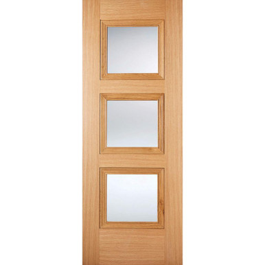 Further photograph of 1981 X 686 X 35mm Oak Amsterdam 3l Glazed Prefinished Door