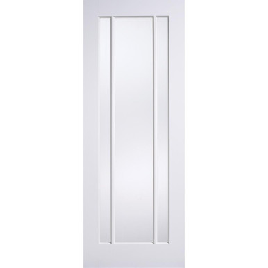 Further photograph of Lincoln White Primed 3 Light Clear Glass Glazed Internal Door 1981mm x 686mm x 35mm