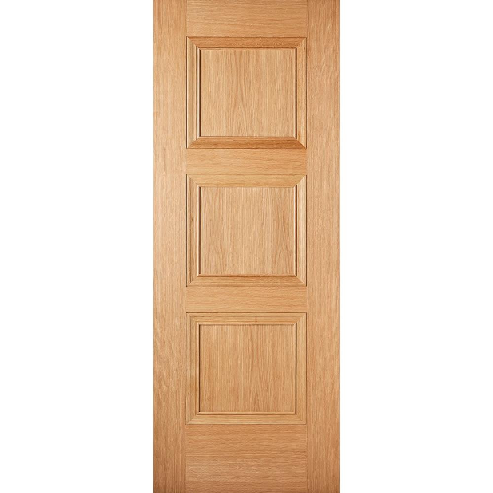Photograph of Amsterdam Oak Prefinished 3 Panel Internal Door 1981mm x 838mm x 35mm
