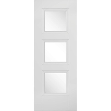 Further photograph of Arnhem White Primed 1 Panel and 1 Light Clear Glass Glazed Internal Door 1981mm x 762mm x 35mm