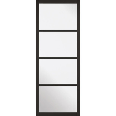 Soho Black Primed 4 Light Clear Glass Glazed Internal Door 1981mm x 610mm x 35mm product image