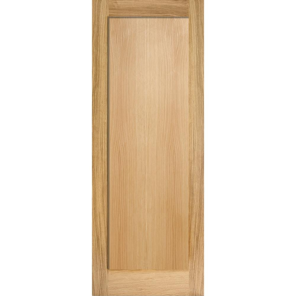 Photograph of Pattern 10 Oak Unfinished 1 Panel Internal Door 2032mm x 813mm x 35mm