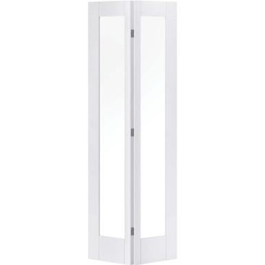 Pattern 10 White Primed 1 Light Clear Glass Glazed Internal Bifold Door 1932mm x 686mm x 35mm